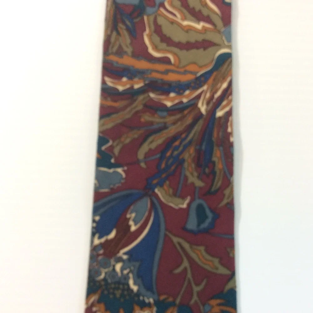CELLINI Collection MENS TIE NECKTIE 3.75 in Burgundy Olive Rust Blue